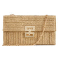 Huralona Women Straw Woven Clutch Purse Pleated Handbag for Summer Beach Vacation Straw Shoulder Crossbody Bag - color: Khaki2