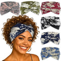 6 Pack Boho Headbands for Women Wide Twist Knotted Flowers Head Wraps Turban Stretchy Leopard Hair Bands Elastic Non-Slip Workout Head Wraps Accessories - color: Boho Flowers