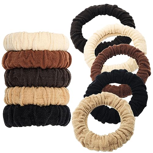 Youxuan No Damage Soft Polyester Hair Ties, No Tug Scrunchies Hair Bands with Strong Elasticity - color: Multi-colored
