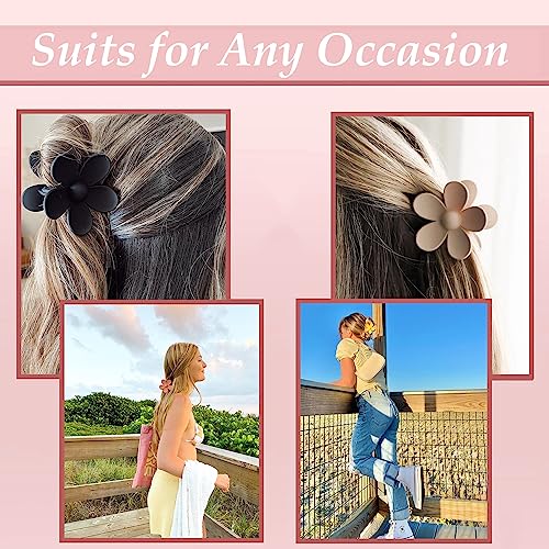 9 PCS Matte Hair Clips Set: Large Non-Slip Metal Claw Clips for Women's Thick & Thin Hair, 9 Styles with Strong Hold in Brown Color - color: A-Natural color