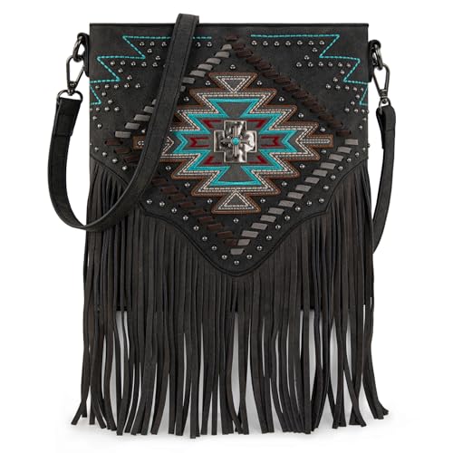 Montana West Western Crossbody Bag Purse for Women - color: Black