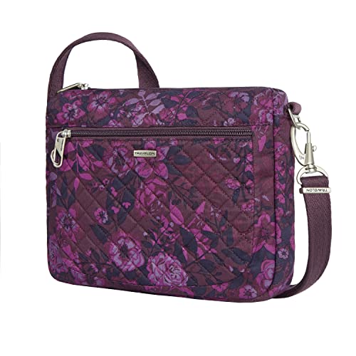 Travelon Anti-Theft Classic Small East/West Crossbody - color: Wine Rose