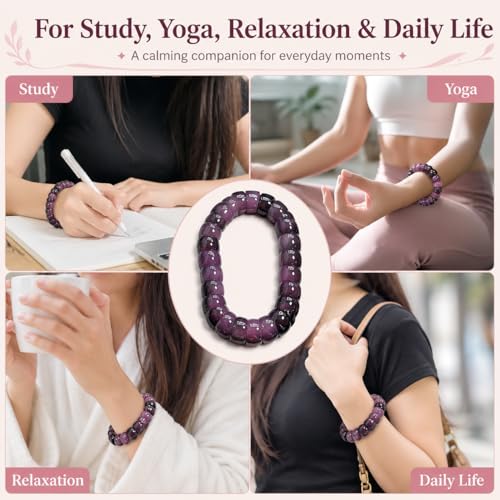 Fidget Bracelet Natural Bodhi Seeds Beaded Bracelets Zen Fidget Stretch Bracelets Alleviate Anxiety Stress Protection Healing Bodhi Jewelry Gifts for Women Men - color: A5:Fidget Bracelet