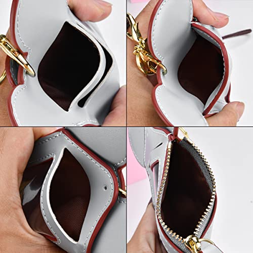 BUUFAN Chic Cute Travel PU Leather Student ID Card Holder Lanyard Neck Pouch Bag With Coin Wallet Purse for Students Women Kids Teens Girls (Grey) - color: Grey