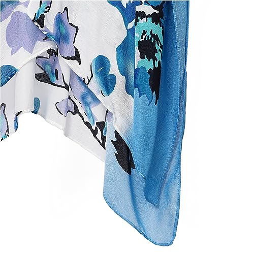 Kimonos for Women Casual Swimsuit Coverup Lightweight Boho Kimono Cardigans for Summer - color: Gradient Blue Flower