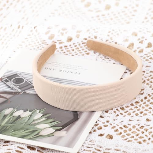 DRESHOW 4 Pcs Wide Headbands for Women Girls Turban Vintage Boho Head Bands Fashion Non Slip Head Wraps Hoop Hair Accessories - color: 4 Pcs Wide Style: Black, Coffee, Beige, White
