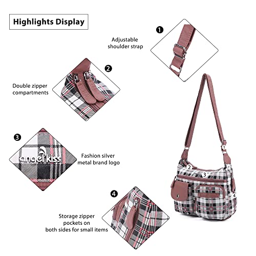 Angel Kiss Crossbody Bags for Women, Ladies Shoulder Handbags and Purses Medium Faux Leather Pocketbooks | Ladies - color: 357white/Pink