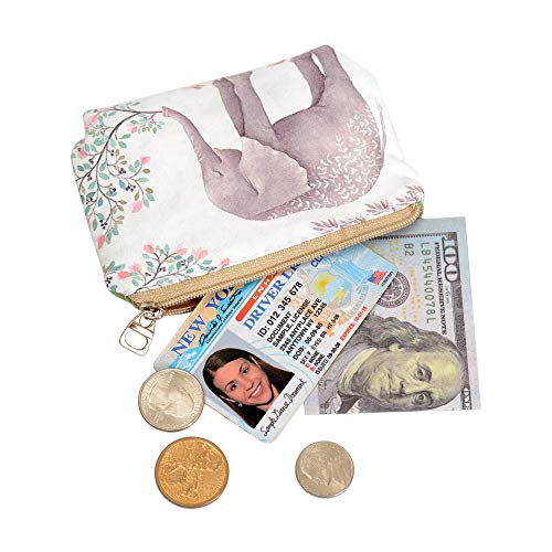 Women and Girls Cute Fashion Coin Purse Wallet Bag Change Pouch Key Holder - color: Cute Forest Elephant