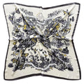 Julunar Silk Like Head Scarf for Women - Satin Large Hair Scarves - 35" Square Silk Hair Wrap for Sleeping with Gift Packed - color: A026-1 Butterfly Grey