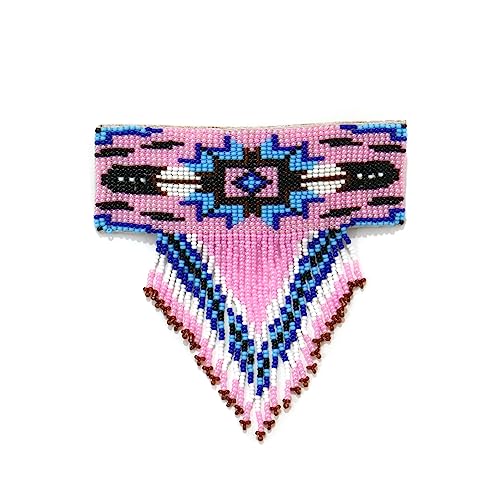 Beaded Hair Clips Native American Style Handmade Collection (Baby Pink) - color: Baby Pink
