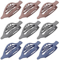 9 Pack Flat Hair Clips for Women, Matte Claw Clips for Thick & Thin Hair, Suitable for Driving (Taupe,Gray,Blue) - color: Taupe/Gray/Blue-Regular