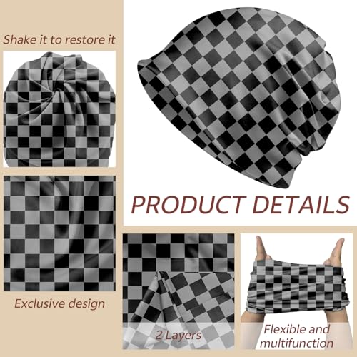 Chemo Caps Slouchy Beanie Hat Stretch Cancer Head Wraps Turban Sleep Headwear Scarf for Women Girls Men - color: I-14-black Grey