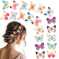 20Pcs Butterfly Hair Clips Moving Rainbow Glitter Clip Fairy Accessories Dream Color - color: Dreamy