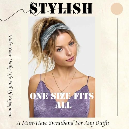 Boho Bandana Headband For Women Wide Headbands Knotted Turban Head Wraps Cute Head Scarf Hairband Floral Fashion Hair Wrap Tie Dye Turban Bands Workout Bandana Hair Accessories For Women 4 Pack - color: Style 121