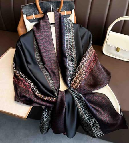 Acotavie Scarfs for Women Dressy Fashion Scarves Long Floral Pattern Scarf Lightweight Sunscreen Shawls - color: C032