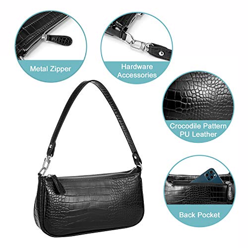 Loiral Small Purse for Women, Retro Classic Tote HandBag Shoulder Bags Clutch Purse - color: 2 Black