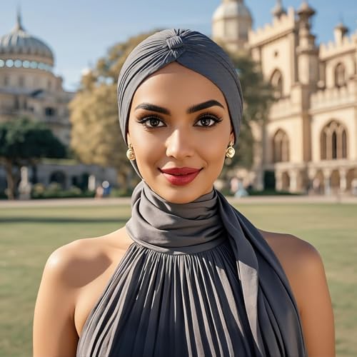 Barelove 10 Pieces Stretch Turbans Chemo Head Wrap Cancer Head Beanie Twisted Turban Cap Cover Hats for Women
