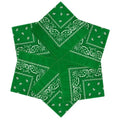 MDSTYLE 6 Pack 100% Cotton Bandanas 22” x 22" for Men & Women Paisley Handkerchief Headband Scarf Bandana - color: Green