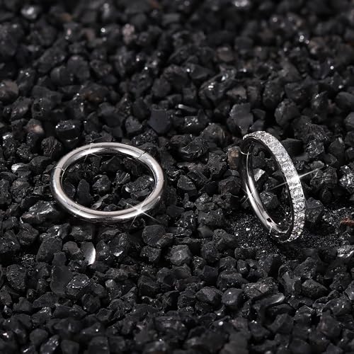 THUNARAZ 2Pcs Belly Button Rings for Women Surgical Stainless Steel Clicker Belly Rings Hoop CZ Heart Butterfly Dangle Navel Rings Belly Piercing Jewelry Silver Tone 14G - color: Silver Tone-Simple
