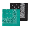 Levi’s All-Gender Multi-Purpose Bandana Gift Set – Headband, Wrap, Face & Neck Coverage - color: Black/Green, size: Pack 2