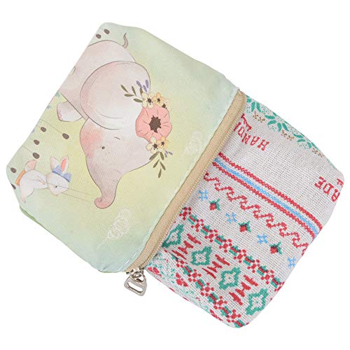 Women and Girls Cute Fashion Coin Purse Wallet Bag Change Pouch Key Holder - color: Elephant and Rabbit