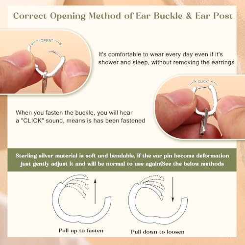 MILACOLATO 925 Sterling Silver Hoop Earrings for Women 18K Gold/Rhodium Plated Drop Dangle Hoop Earrings with Charms Cross Spike Moon Star Paperclip Link Statement Earrings Convertible Link Huggie Earrings Hypoallergenic - color: Gold Tone : Hoop with Dan