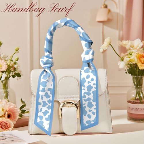 Head Hair Scarf Neck Silk Feeling Scarves Long Thin Satin Fashion Handbag Cute Decoration Women Girls 59 * 6.7'' - color: O-14-blue