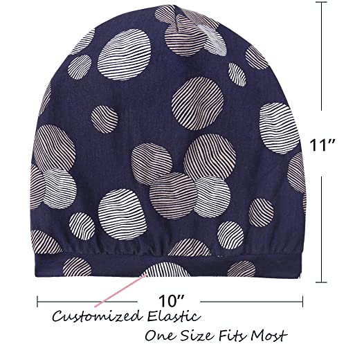 Alnorm Frizzy Curly Hair Cap Slouchy Soft Beanie Festival Retro Hair Accessory - color: Blue Circle