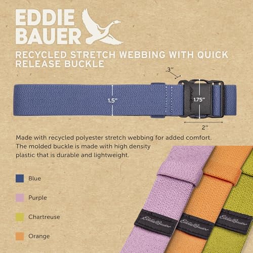 Eddie Bauer Women's Active Stretch Webbing Trail Belt With Quick Release Buckle, One Size Fits Most - color: Blue