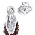 35” Satin Large Square Head Scarves-Like Silk Satin Scarf for Hair Wrapping at Night Bandana Square Scarf for Sleeping - color: Little Water Drop-white