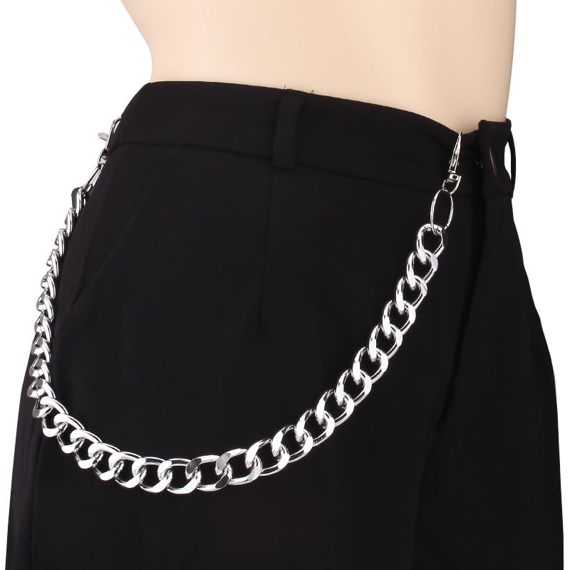Pants Chain Wallet Chain Punk Chain Hip Hop Butterfly Lock Charm Jeans Chains Rock Chains for Women Men Hipster Women Fashion Trendy Waist Pants Chain Jewelry Clothing Accessories - color: cross 3
