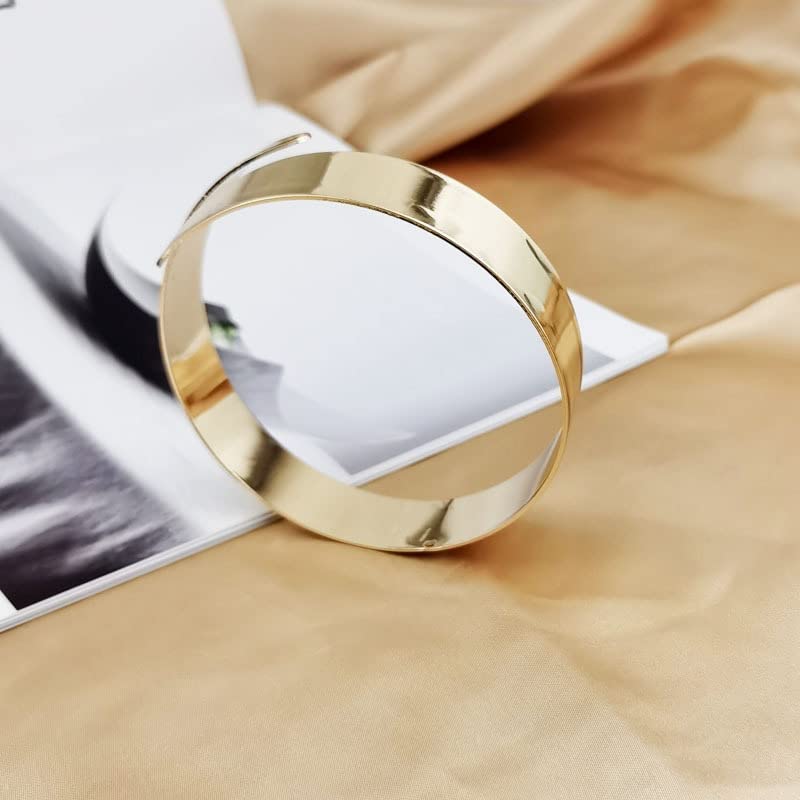Pingyongchang 2 Pcs Cuff Bangle Bracelet for Women Open Wide Wire Bracelets Set Gold Wrist Cuff Wrap Bracelet Adjustable Classic Bohemia Birthday Gift - color: F