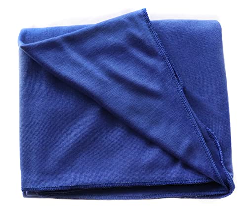 vabovin Head Wraps for Black Women Stretch Jersey Knit Turban Headwrap Solid Color Headscarf Headband Shawl - color: 12- Blue