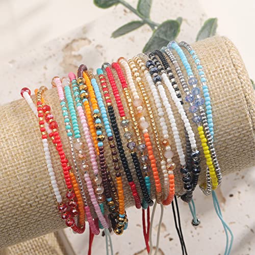 SUMMER LOVE Boho Bohemian Beaded Anklet Bracelets for Women Unique Colorful Pretty Beach Anklet,Handmade - color: Color 8#