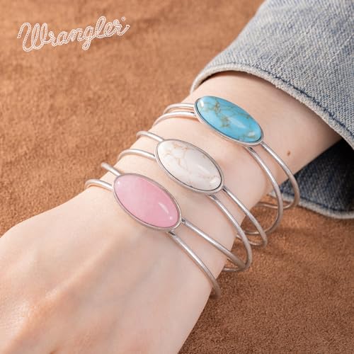 Montana West Wrangler Cuff Bracelet for Women Adjustable Open Cuff Bangle Vintage Bracelet Gold Silver Jewelry