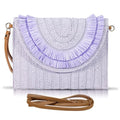 Crossbody Bags for Women, Straw Clutch Purses, Bohemian Handmade Woven Envelope Package, Tassel Handbags for Women | Bohemian - color: Purple