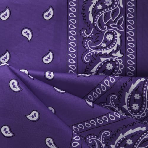 NACHLYNN 10/20pcs Paisley Bandanas Assorted Bandanas Cowboy Polyester Headbands Square Scarf Headwear - color: Purple