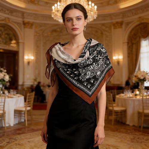 41" Large Square Scarf Hairscarf Fashion Scarves Hair Wrapping Scarfs Night Sleeping Headscarf for Women B06 - color: B0611