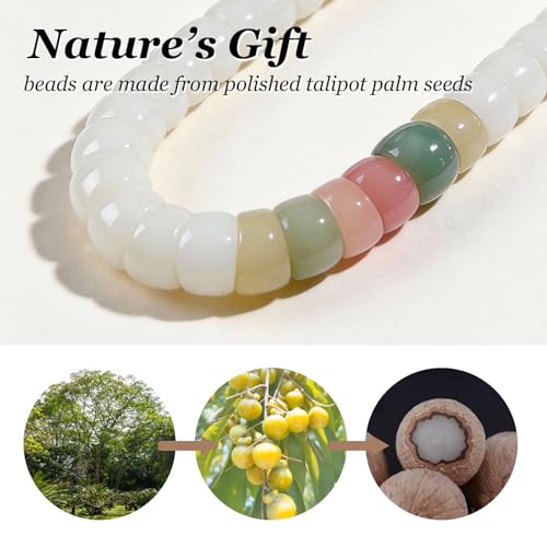 Fidget Bracelet Natural Bodhi Seeds Beaded Bracelets Zen Fidget Stretch Bracelets Alleviate Anxiety Stress Protection Healing Bodhi Jewelry Gifts for Women Men - color: A4:Fidget Bracelet