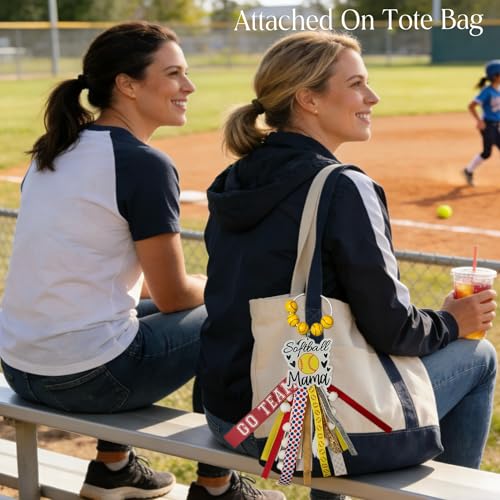 Baseball Softball Soccer Football Volleyball Sports Mom Charms for Bogg Bag Accessories Tassel Backpack Gifts - style: Softball Mom