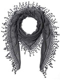 Cindy & Wendy Floral Embroidered Lace Triangle Scarf for Women - color: Ssls-charcoal
