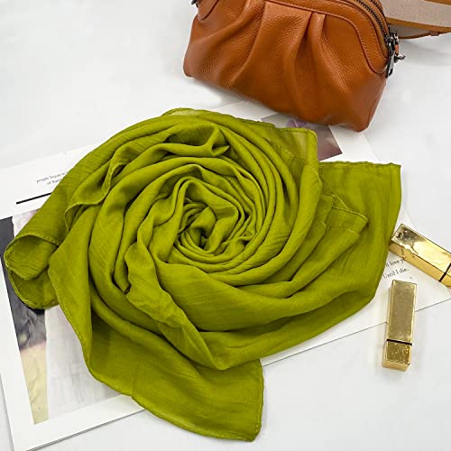 woogwin Women's Cotton Scarves Lady Light Soft Fashion Solid Scarf Wrap Shawl - color: Armygreen