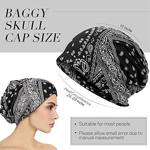 SATINIOR 5 Pieces Women's Slouchy Beanie Chemo Hat Stretch Cancer Head Wraps Sleep Head Scarf for Cancer Patient - color: Multicolor, style: Flowers Style