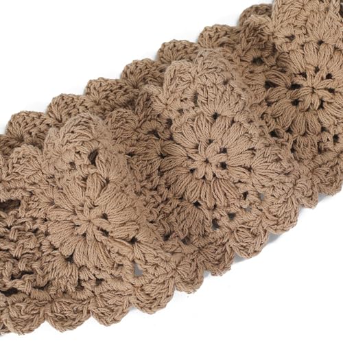 ZLYC Women Headband Handmade Crochet Knit Boho Flower Hair Bands (Crochet Khaki) - color: Crochet Khaki