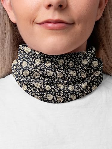 AVKA Studio 100% Cotton Bandanas for Women & Men, 2 Pack 20x20 Inch, 22x22 inch Hand Printed, Lightweight Cotton Handkerchief - color: Black & Cream, size: 20 x 20 Inches