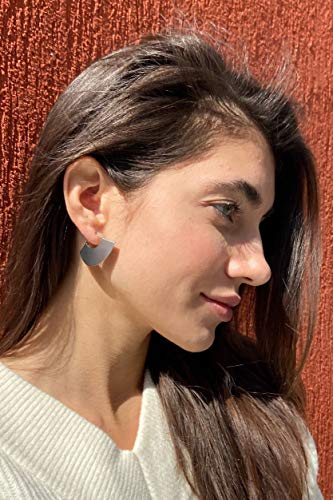 Lightweight Boho Bohemian Fan Earrings for Women Geometric Dangle Drop Half Round African Tribal Ethnic Jewelry - color: Metallic 1.6"x1"