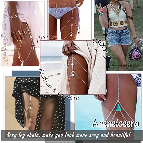 Boho Butterfly Leg Chain Butterfly Thigh Leg Chain Multi Butterfly Tassel Thigh Chain Elastic Leg Thigh Chain Punk Gold Body Chain Rave Bikini Thigh Body Chain Jewelry for Women