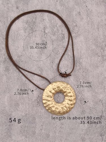 JAOYU Boho Necklace for Women Large Pendant Necklace Boho Long Choker Leather Gold Necklace Vintage Earthy Jewelry Trendy - style: Boho Long Pendant Necklace