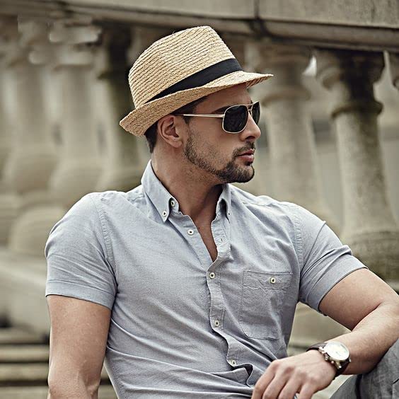 DRESHOW Women Straw Sun Hat Short Brim Panama Travel Fedora Summer Hat Roll Up Beach Cap for Women UPF 50+ - color: Ab Beige G