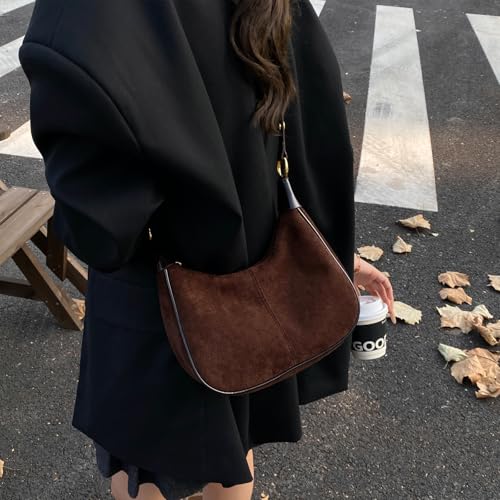 Small Hobo Bags Crescent Shaped Shoulder Bags for Women Mini Cherry Purse Fall Soft Crossbody Handbag 2025 - color: Wy26-96brown